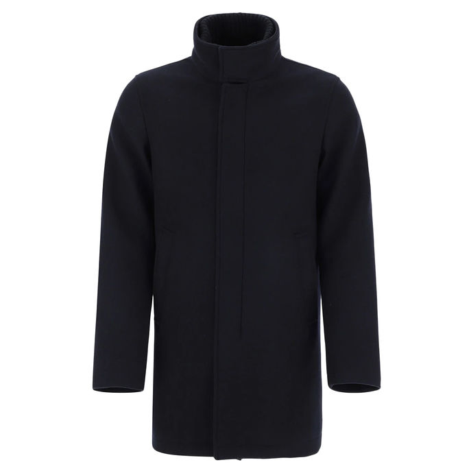 DIAGONAL WOOL COAT Man Dark Blue