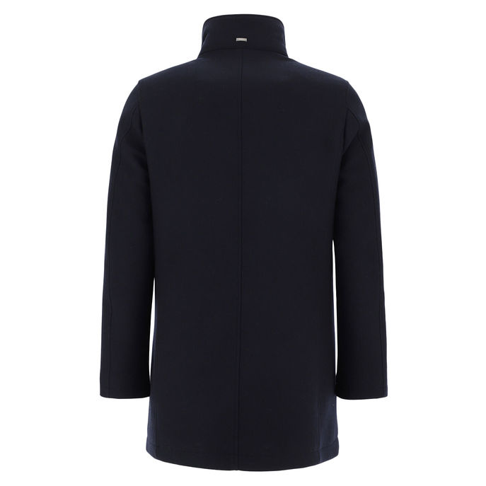 DIAGONAL WOOL COAT Man Dark Blue
