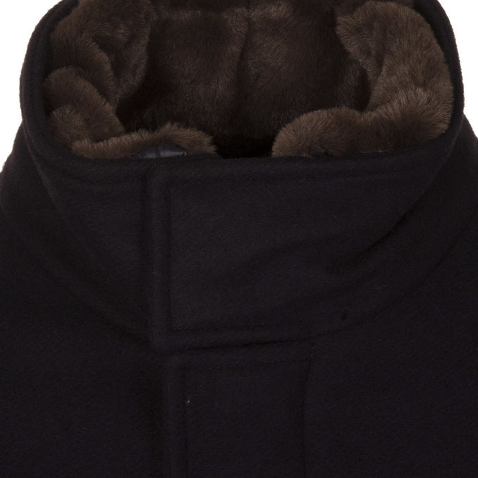 DIAGONAL WOOL COAT Man Dark Blue