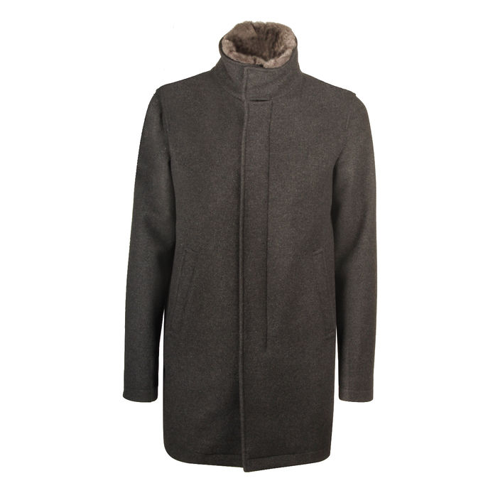 DIAGONAL WOOL COAT Man Grey
