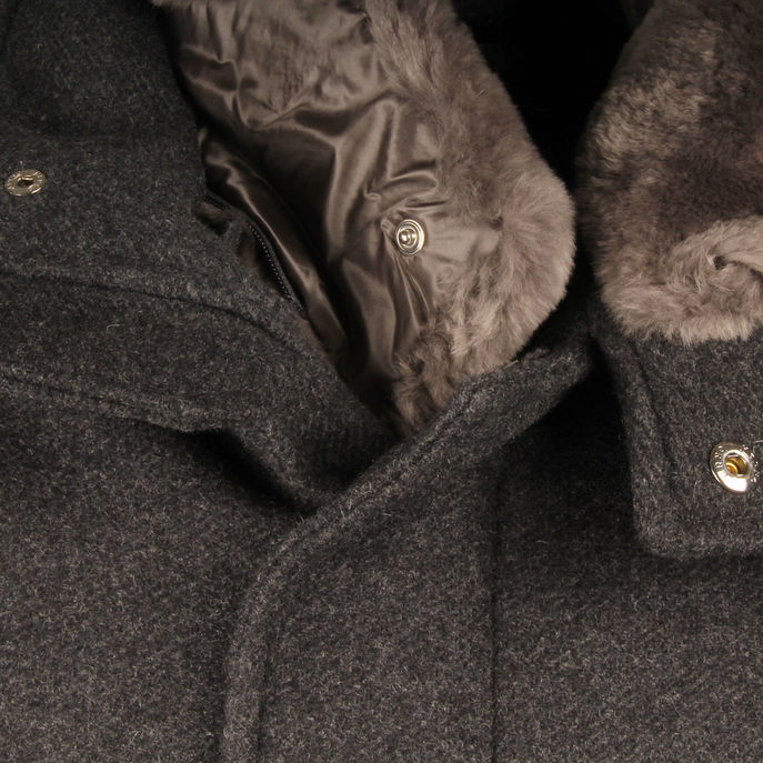 DIAGONAL WOOL COAT Man Grey