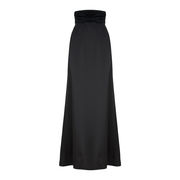 DIANA LONG SATIN SKIRT Woman Black DIANA LONG SATIN SKIRT Woman Black
