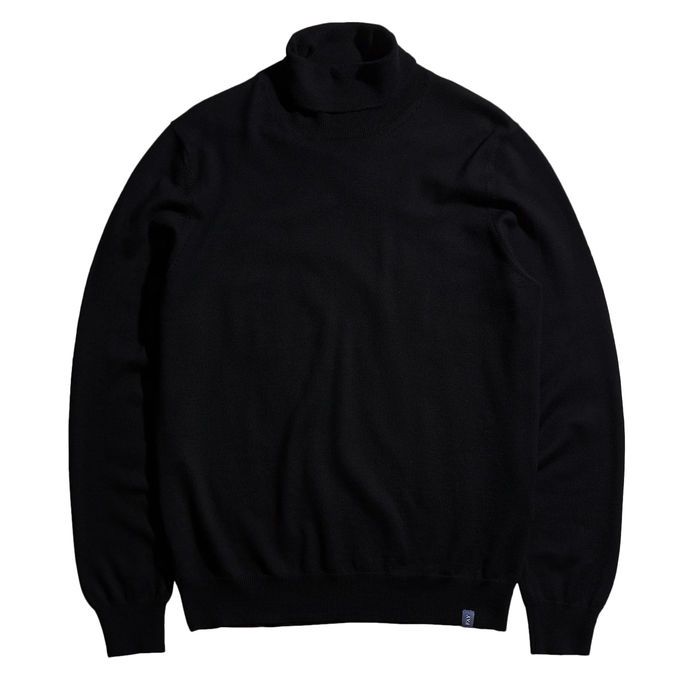 DOLCEVITA IN MAGLIA RASATA DI LANA MERINOS EXTRA FINE Uomo Nero