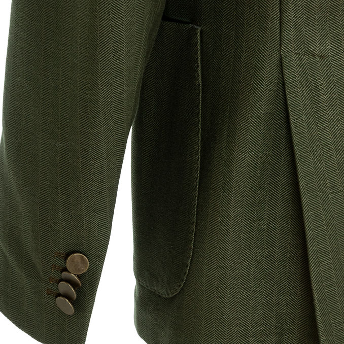 DOUBLE-BREASTED JACKET WITH GOLD BUTTONS Man Military Green