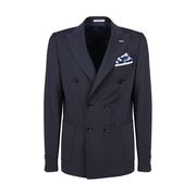 DOUBLE BREASTED JACKET WITH POCKET SQUARE Man Navy DOUBLE BREASTED JACKET WITH POCKET SQUARE Man Navy