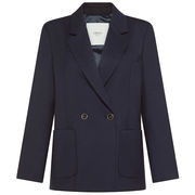 DOUBLE-BREASTED LILA JACKET WITH PADDED SHOULDER PADS DOUBLE-BREASTED LILA JACKET WITH PADDED SHOULDER PADS