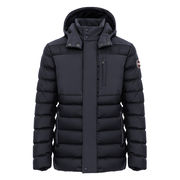 DOUBLE FABRIC DOWN JACKET WITH DETACHABLE HOOD Man Navy DOUBLE FABRIC DOWN JACKET WITH DETACHABLE HOOD Man Navy