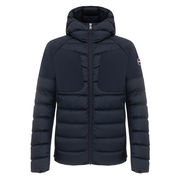DOUBLE FABRIC DOWN JACKET WITH FIXED HOOD Man Navy DOUBLE FABRIC DOWN JACKET WITH FIXED HOOD Man Navy