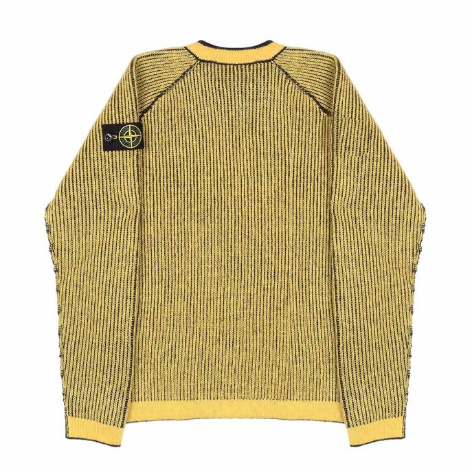 DOUBLE FACE SWEATER IN RIBBED WOOL Kids Blue Yellow
