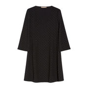 DOUBLE GEORGETTE DRESS Woman Black Gold Studs DOUBLE GEORGETTE DRESS Woman Black Gold Studs