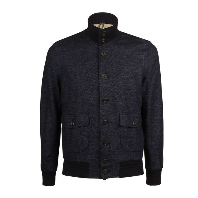 DOWN JACKET BARRACUDA IN JERSEY Man Blue Grey