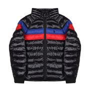 DOWN JACKET WITH CONTRAST TAPE Kid Black DOWN JACKET WITH CONTRAST TAPE Kid Black
