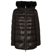 DOWN JACKET WITH HOOD IN FUR Woman Black  DOWN JACKET WITH HOOD IN FUR Woman Black