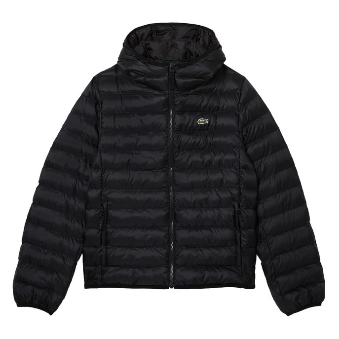 LACOSTE DOWN JACKET WITH HOOD Man Black | Mascheroni Store