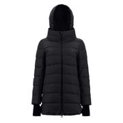 DOWN JACKET WITH WOOL CUFFS AND HOOD Woman Black Espresso DOWN JACKET WITH WOOL CUFFS AND HOOD Woman Black Espresso