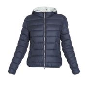 DOWN NYLON EMPIRE JACKET WITH FIXED HOOD Woman Blue navy DOWN NYLON EMPIRE JACKET WITH FIXED HOOD Woman Blue navy
