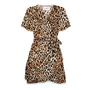 DRESS CEDRIC MINI Woman Satin Sand Leopard DRESS CEDRIC MINI Woman Satin Sand Leopard