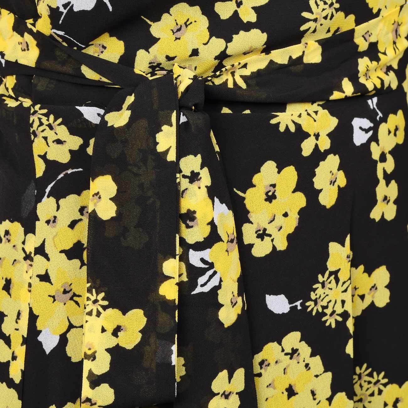 MICHAEL KORS DRESS IN GEORGETTE WITH FLOWER PRINT Woman Black Yellow |  Mascheroni Moda