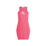 DRESS IN SLIM RIBBED PETTICOAT Woman Pink Flash DRESS IN SLIM RIBBED PETTICOAT Woman Pink Flash