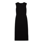Max Mara Gin Strass Belted Denim Sleeveless Midi Dress