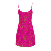 DRESS WITH SHORT STRAPS LACE Woman Fuchsia DRESS WITH SHORT STRAPS LACE Woman Fuchsia