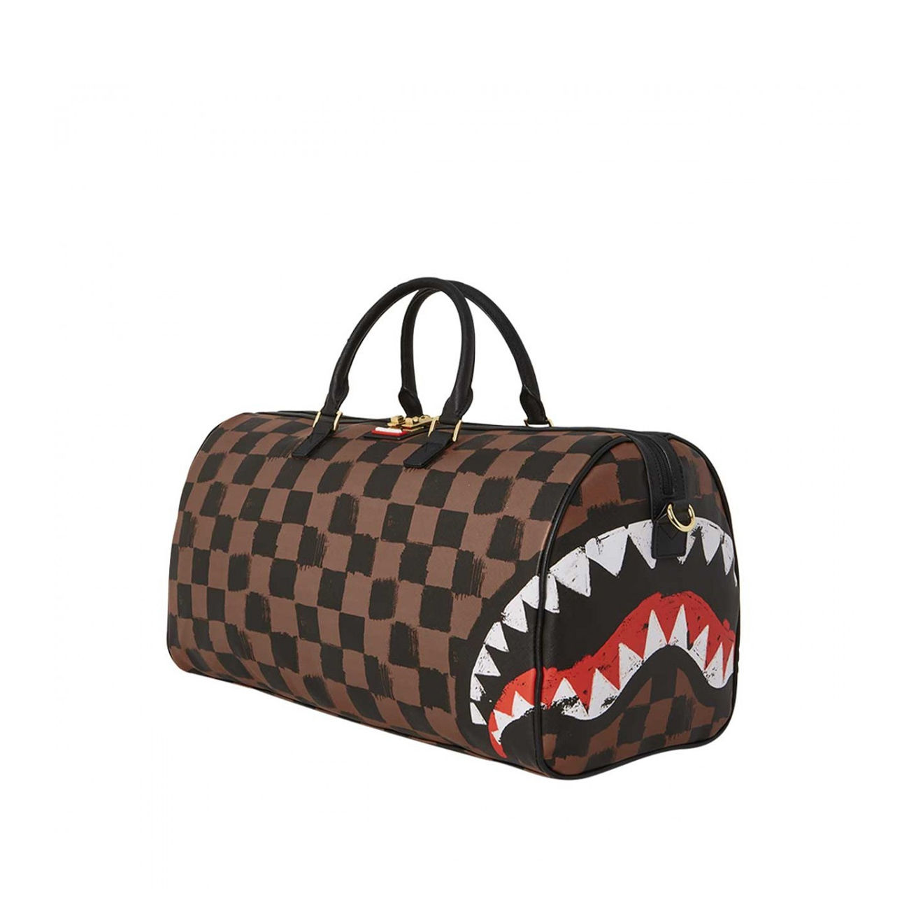 SPRAYGROUND: duffle bag in vegan leather with shark print - Black
