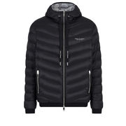 DUVET WITH DRAWSTRING FULL ZIP ELASTIC WAIST Man Black Grey Melange DUVET WITH DRAWSTRING FULL ZIP ELASTIC WAIST Man Black Grey Melange