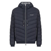 DUVET WITH DRAWSTRING FULL ZIP ELASTIC WAIST Man Blue Grey Melange DUVET WITH DRAWSTRING FULL ZIP ELASTIC WAIST Man Blue Grey Melange