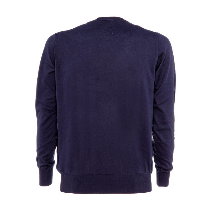 DYED CREW NECK SWEATER Man Blue china