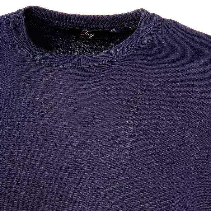 DYED CREW NECK SWEATER Man Blue china