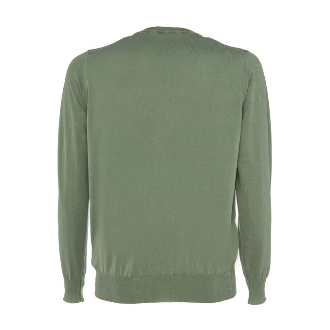 DYED CREW NECK SWEATER Man Sage