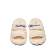 ECO FUR SLIPPERS Woman White Butter ECO FUR SLIPPERS Woman White Butter