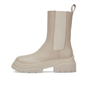 ELASTIC STRIPE LEATHER BOOTS Woman Whisper Gesso ELASTIC STRIPE LEATHER BOOTS Woman Whisper Gesso