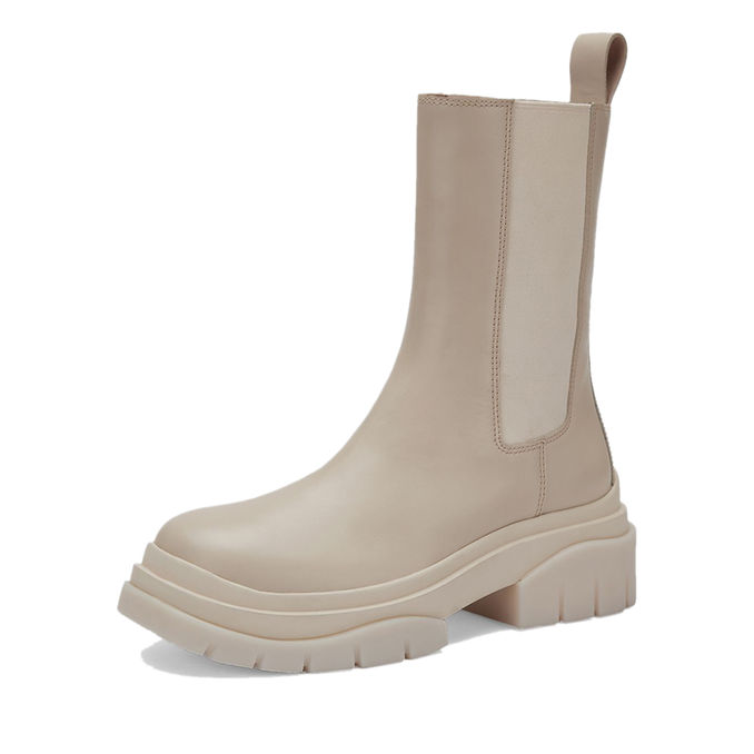 ELASTIC STRIPE LEATHER BOOTS Woman Whisper Gesso