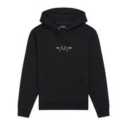 EMBROIDERED HOODIE Man Black EMBROIDERED HOODIE Man Black