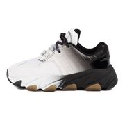 EXTASY SNEAKERS IN BLURRED NUBUCK AND NYLON Woman White Black EXTASY SNEAKERS IN BLURRED NUBUCK AND NYLON Woman White Black