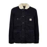 FAIRMOUNT COAT IN DENIM WITH FUR LINING Man Black stone wash FAIRMOUNT COAT IN DENIM WITH FUR LINING Man Black stone wash