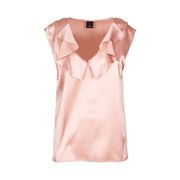 FASCINOSO SATIN STRETCH TOP WITH RUFFLES Woman Pink FASCINOSO SATIN STRETCH TOP WITH RUFFLES Woman Pink