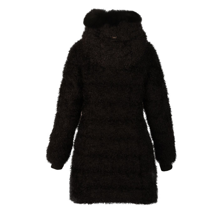FEATHER COAT Girl Black