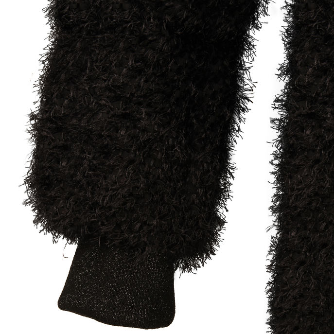 FEATHER COAT Girl Black