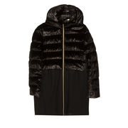 FEATHER COAT WOOL MIXED CLOTH Kid Black FEATHER COAT WOOL MIXED CLOTH Kid Black