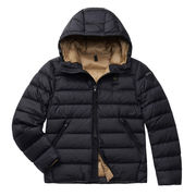 FEATHER DOWN JACKET WITH FIXED HOOD Man Black/Biscuit FEATHER DOWN JACKET WITH FIXED HOOD Man Black/Biscuit