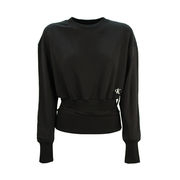 CALVIN KLEIN JEANS FELPA SHRUNKEN INSTITUTIONAL CREW NECK Donna Nero