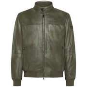 FIONA TT VINTAGE-EFFECT LEATHER BOMBER JACKET FIONA TT VINTAGE-EFFECT LEATHER BOMBER JACKET