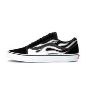 FLAME OLD SKOOL SHOE Man Black White FLAME OLD SKOOL SHOE Man Black White