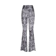 FLARED PRINTED PANTS IN JERSEY Woman Raja white black FLARED PRINTED PANTS IN JERSEY Woman Raja white black