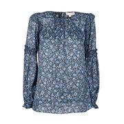 FLORAL METALLIC GEORGETTE SHIRT Woman Chambray FLORAL METALLIC GEORGETTE SHIRT Woman Chambray