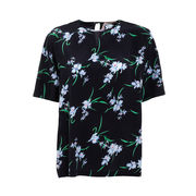 FLOWERED SILK BLOUSE Woman Black FLOWERED SILK BLOUSE Woman Black