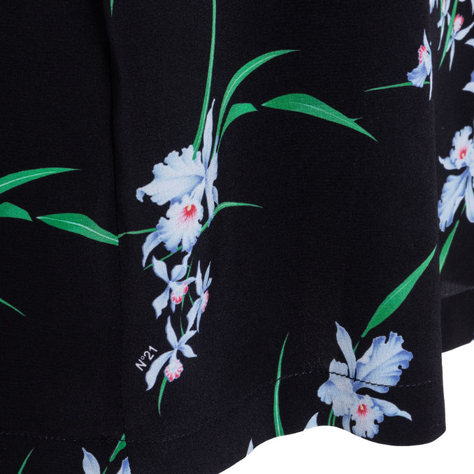 FLOWERED SILK BLOUSE Woman Black