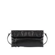 FOLDED POCHETTE CHERRY WITH SHOULDER STRAP Woman Black FOLDED POCHETTE CHERRY WITH SHOULDER STRAP Woman Black